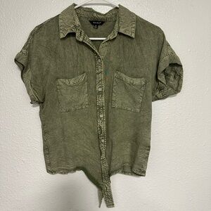 Khaki Button-Up Shirt